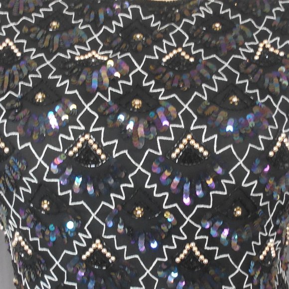 Nwt LAURENCE KAZAR Fully Beaded Evening Blouse M - Picture 4 of 5